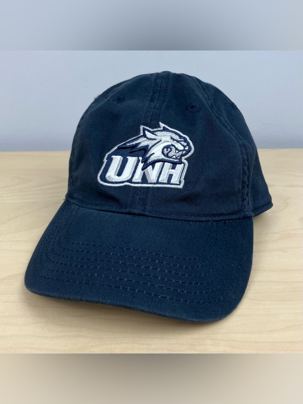 University Of New Hampshire UNH Wildcats Strapback Dad Hat Navy Blue Logo Legacy